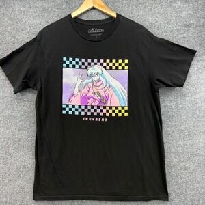 Inuyasha Anime Graphic T Shirt Mens XL Black Anime Manga Cartoon Tee